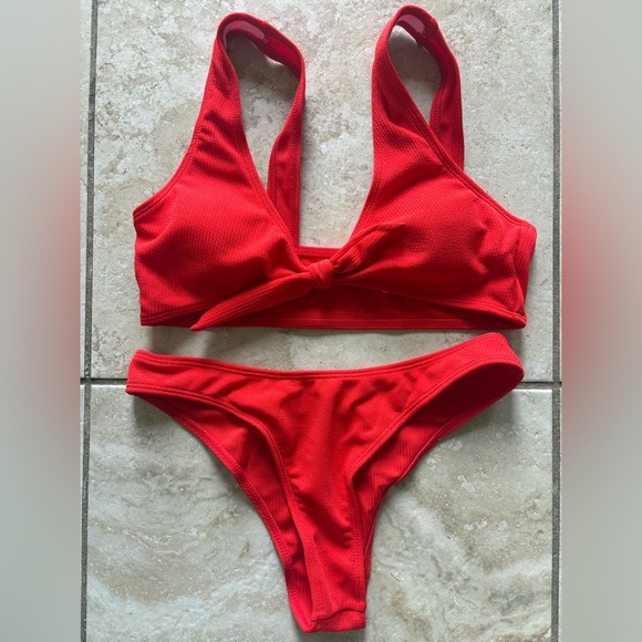 Zaful Other - 🍒BUNDLE 🍒Red Bikini Set with wrap skirt & Y2K sunglasses
